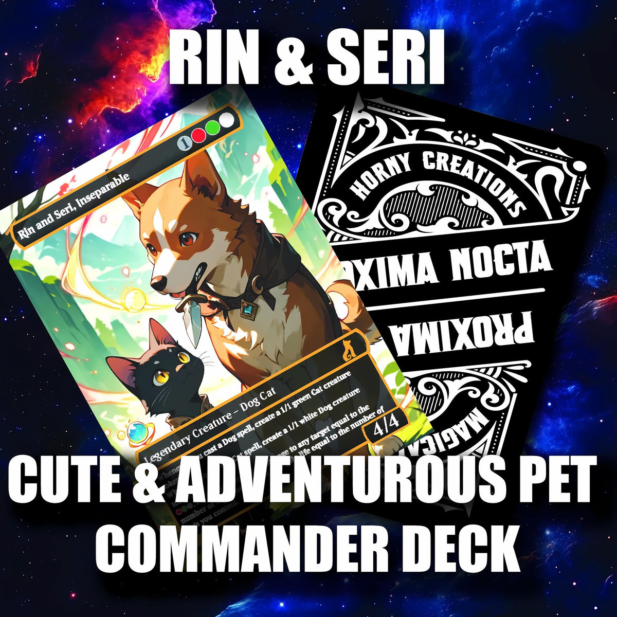 Paw-sitively Adorable Rin and Seri, Inseparable – Custom Commander Proxy Deck
