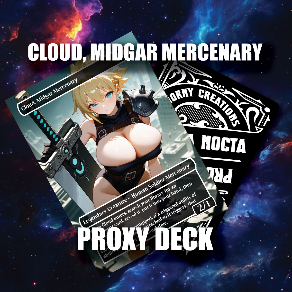 Cloud, Midgar Mercenary – Custom Sexy Proxy Deck | Mono-White Equipment & Blink