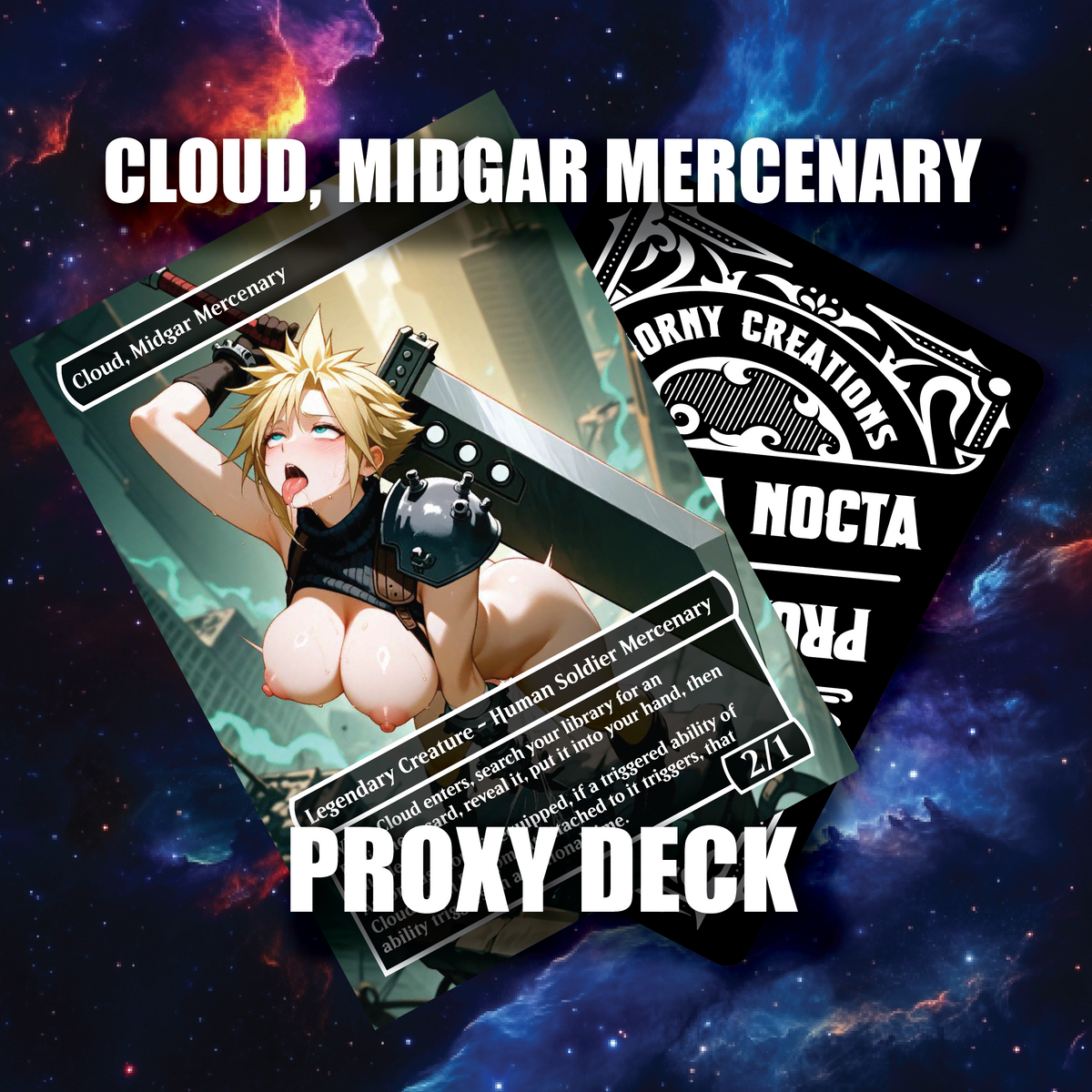 NSFW Cloud, Midgar Mercenary – Custom Sexy Proxy Deck | Mono-White Equipment & Blink