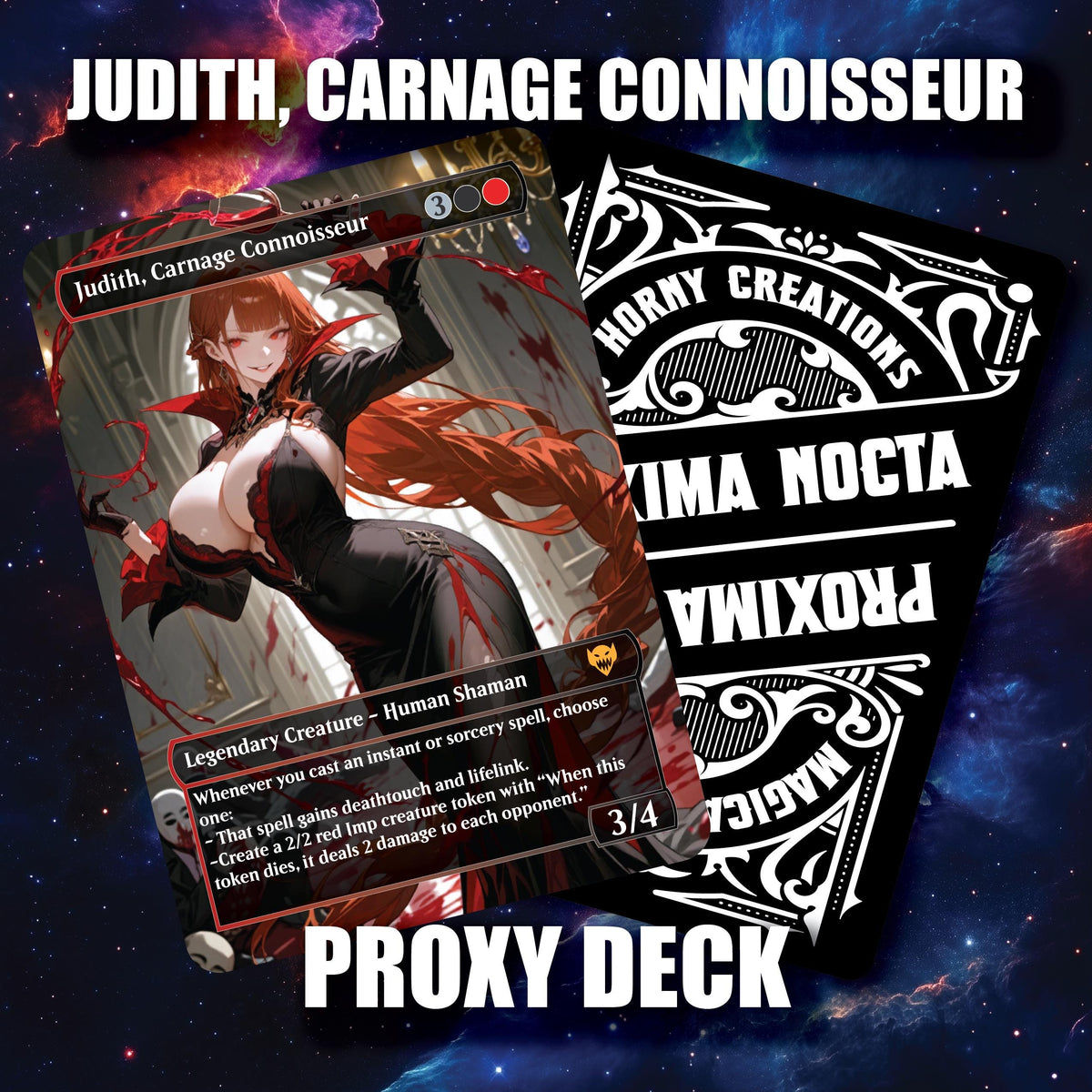Judith, Carnage Connoisseur, Sexy Redhead Proxy Commander Deck